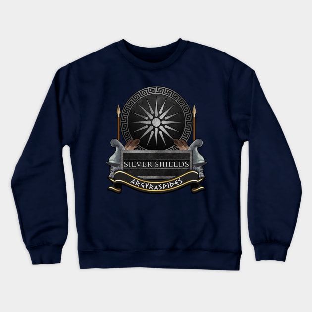 Silver Shields Argyraspides - Elite Macedonian and Seleucid Warriors - Hellenic Warfare Crewneck Sweatshirt by AgemaApparel